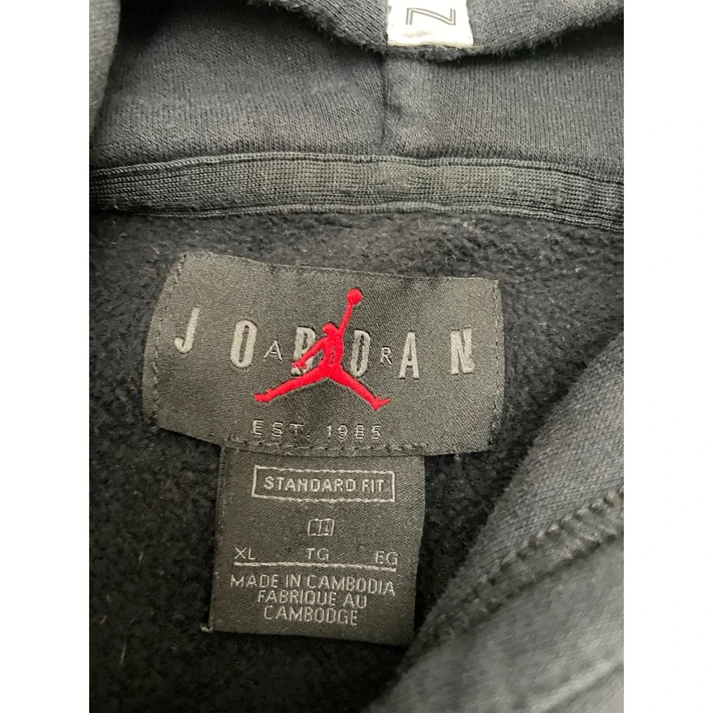 Air Jordan AJ11 Graphic Fleece Pullover Hoodie Men's XL Black Circle DD0386-010